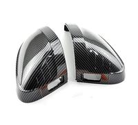 Wing Mirror Housing Rearview Mirror Cover Carbon Black And Bright Black Rearview Mirror Case Side Mirror Shell For A4 B9 2017 Up A5/S5/RS5 2016 Up One Pair(With Side Assist 1)