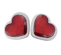 Wing Mirror Indicator 2pcs 12V-24V Red Light Constant On Or White Light Constant On Heart Shaped LED Side Signal Lights Fit For Cars, Trucks, Trailers Turn Signals Indicators(Red)