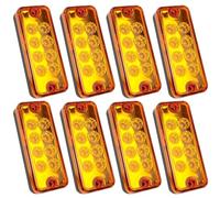 Wing Mirror Indicator Trailer Lighting Red White Elbow Side Marker LED Lights Outline Lamp Lorry Truck Parts Transporter Clearance Marker Assemblies Turn Signal Light(Square)