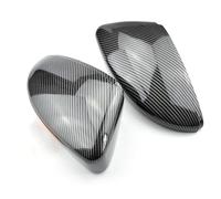 Wing Mirror Shell Compatible With VW For EOS 2011 2012 2013 2014 2015 Black Side Mirror Cover Caps Automotive Exterior Mirrors Covers(Black Carbon)
