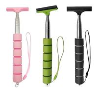 Wing Mirror Squeegee, 3 Pcs Car Rear View Mirror Wipersqueegee, Foldable Portable Cleaning Tool with Storage Bag for Car Windows Windshields Shower Doors(Black/Pink/Green)