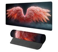 Wing Mouse Pad, Mouse Mat 600x300x3mm, Stitched Edge Design XXL Desk Mat Large, Desk Accessories Gaming Mousemat, Office Accessories Keyboard Pad, for Gaming PC Office Large Mousepad, Pink 4-6725