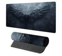 Wing Mouse Pad, Mouse Mat 700x300x3mm, Stitched Edge Design XXL Desk Mat Large, Desk Accessories Gaming Mousemat, Office Accessories Keyboard Pad, for Gaming PC Office Large Mousepad, Black U-7331