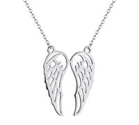 Wing Necklace Angel Chain Supernatural Amulet Gift For Woman Man Stainless Steel Talisman Pendant Jewelry (silver)