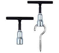 Wing Nut Driver - Steel T Handle 2 Piece Set | Wing Nut Hand Tool Allen Style Wrench For Eye Bolts Screw In Hooks | Efficient Manual Fastening Aid For Hardware Installation Workshop Repair And Daily D