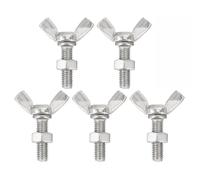 Wing Nuts, 5 Pcs M5 8-100mm 304 Stainless Steel Butterfly Wing Bolts Screws Nuts Set(M5*12mm)