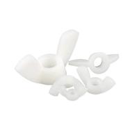 Wing Nuts 50pcs Black/White Plastic Nut Wingnut Butterfly Nut Nylon Wing Nut M3 M4 M5 M6 M8 M10 M12 (Color : White, Size : M3)