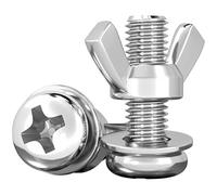 wing nuts, 5pcs Stainless Steel Butterfly Wing Bolts And Nuts Set - Phillips Flat Cross Round Head Metal Screws With Washers(M10*50mm)