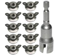 Wing Nuts Set - 1/4-Inch Bolts Ergonomic Driver Hardware | Screw Nut | for Dads Mens Adults Automotive Furniture Home Repair