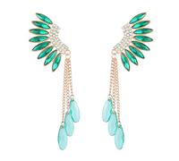 Wing Tassel Earrings, Angel Wings Dangle Earrings for Women, Bohemian Teardrop Wing Fringe Earrings, Sparkling Eagle Wing Statement Earrings Wing Boho Jewelry, Wing Chandelier Drop Earrings for Girls