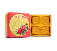 Wing Wah (Hong Kong) Mooncake - Yellow Lotus with 2 Yolk for Mid-Autumn Festival Sweet Treat Pastries (4 Pieces) 740g