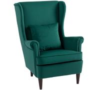 HOMCOM Wingback Chair - Modern Accent Chair For Living Room Bedroom - Green | TJ Hughes