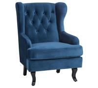 Wingback Chair ALTA Velvet Dark Blue