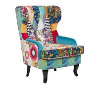 Wingback Chair MOLDE Fabric Blue