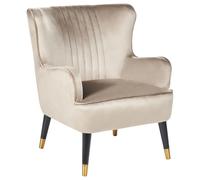 Wingback Chair VARBERG Velvet Beige