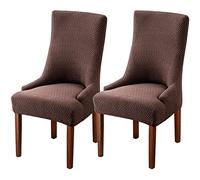 Wingback Dining Chair Covers - High Stretch Wing Chair Slipcover Chair Protector Seat Cover, Wingback Chair Covers for Dining Room Living Room Wedding Hotel Banquet Home Decor (Coffee, Pack of 2)