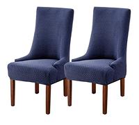 Wingback Dining Chair Covers - High Stretch Wing Chair Slipcover Chair Protector Seat Cover, Wingback Chair Covers for Dining Room Living Room Wedding Hotel Banquet Home Decor (Navy, Pack of 2)
