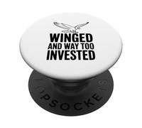Winged and Way Too Invested in Hawk Lovers PopSockets Adhesive PopGrip