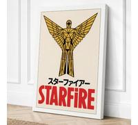 Winged Angel in Gold Japandi Canvas Wall Art Print 24x16 Inch (61 x 41 cm)