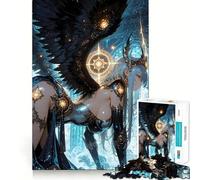 Winged Anime Girl in Fantasy Setting 1000-piece Jigsaw Puzzles Brain Focus Game Expert Cutting Craftsmanship Fascinating Hobby for Idle Moments (50x75cm)