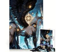 Winged Anime Girl in Fantasy Setting 1000 Piece Jigsaw Puzzles for Adults Jigsaw Boost Memory Peaceful Recreation Quality Cut Memorable Gift (38x26cm)