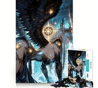 Winged Anime Girl in Fantasy Setting 1000 Piece Jigsaws Creative Skill Toy Tight Lock No Loose Pieces Bonding Activity for Loved Ones (38x52cm)