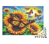 Winged-Beauty Jigsaw Puzzle 1000Pc Recycled Paper for Adults & Age 12 Up Sunflower-Serenade Puzzle Family Game Exercising Hands-on Skills Gift 52x38cm/1000pcs