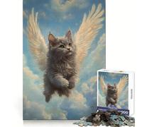 Winged Cat in The Sky 1000 Piece Jigsaw Puzzles Clear Thinking Soft Distraction Precise Edges Meaningful Gift (50x75cm)
