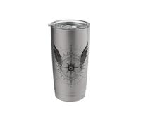 Winged Compass All-Seeing Eye Mystical Dark Design Stainless Steel Insulated Tumbler