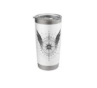 Winged Compass All-Seeing Eye Mystical Dark Design Stainless Steel Insulated Tumbler