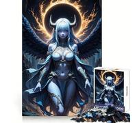 Winged Demon Girl with Horns 1000 Piece Jigsaw Puzzles Clear Thinking Soft Distraction Precise Edges Meaningful Gift (38x52cm)