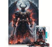 Winged Demon Warrior in Armor Jigsaw for Teenagers 1000 Pieces Memory Fun Game Smooth Burr Free Surface Birthday Gift Brain Teaser Toy (38x26cm)