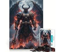 Winged Demon Warrior in Armor Jigsaw for Teenagers 1000 Pieces Mind Boost Fun Clean Cut Sturdy Components Heartwarming Gathering Activity (50x75cm)