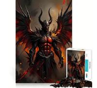 Winged Demon Warrior with Sword Jigsaw Puzzles 1000 Pieces Focus Boost Fun Laser Cut for Flawless Fit Bonding Activity for Loved Ones (38x52cm)