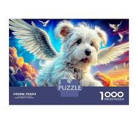 Winged Dog in Cosmos 1000 Piece Jigsaw Puzzle Bundle Warm Pet Jigsaw Puzzle Extra-Thick Cardboard Jigsaw Puzzle Collector Mind Relaxation Office Break Travel 52x38cm/1000pcs