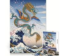 Winged Dragon Great Wave 1000 Piece Jigsaw Puzzle for Teenagers Smart Training Cozy Pastime Flawless Cut Bday Surprise (38x52cm)
