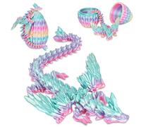 Winged Dragon Inside Surprise Egg Fun Collectible Toy Gift for Kids and Adults, 3D Printed Fantasy Dragon Ideal for Christmas Easter Birthdays and Holiday Decorations (Rainbow, Medium)