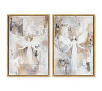 Winged Enigma Duet Canvas Print Abstract Wall Decor Set by Art Remedy, Gold Frame, 10 x 15