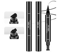 Winged Eyeliner Stamp Liquid Eyeliner Tool - 2 PCS Waterproof Black Eye Liner Pens Liquid, Long Lasting and Smudgeproof Makeup Pen 2 in 1 Winged Eyeliner Stencil