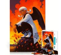 Winged Figure on Hill at Sunset Jigsaw 1000 Pieces for Teenagers Mind Boost Fun Zero Gap Captivating Leisure for Cozy Indoors (38x52cm)