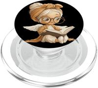 Winged Girl Open Book Reading Book Lover Graphic Angel Child PopSockets PopGrip for MagSafe