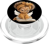 Winged Girl Open Book Reading Book Lover Graphic Angel Child PopSockets PopGrip for MagSafe