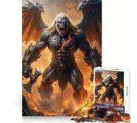 Winged Gorilla Warrior in Fiery Landscape for Adults 1000 Piece Jigsaw Puzzle Sharp Mind Calm Downtime Crisp Cut Memorable Gift (38x52cm)