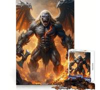 Winged Gorilla Warrior in Fiery Landscape Jigsaw for Teenagers1000 Pieces Mental Sharpness Calm Leisure Precise Fit (50x75cm)