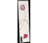 Winged Heart Decorative Stained Glass Mirror in a Mackintosh Rose and Leaf Design in White and Pink colour.