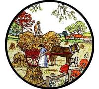 WINGED HEART Static Window Cling in a Harvesting Design