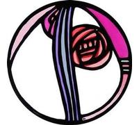 Winged Heart Static Window Cling in a Mackintosh Hunterian Large Rose Design