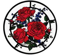 Winged Heart Static Window Cling in a Red Roses Design