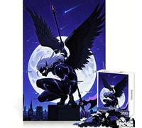 Winged Hero with Scythe over City 1000 Pieces Jigsaw Puzzles for Teenagers Think Training Mindful Escape Defined Edges Seasonal Gift (50x75cm)