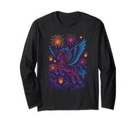Winged Horse Fireworks Dreamland Long Sleeve T-Shirt